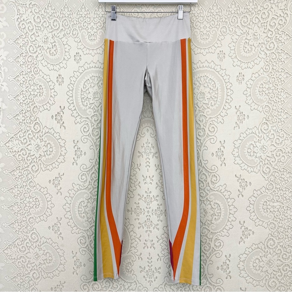 Goldsheep Side Striped Rainbow Colorful Leggings